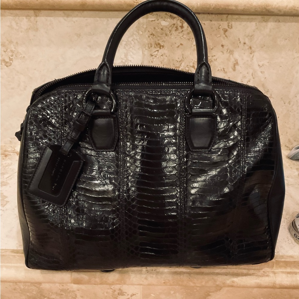 Barbara Bui Black Python Bowling Bag Excellent Co… - image 1